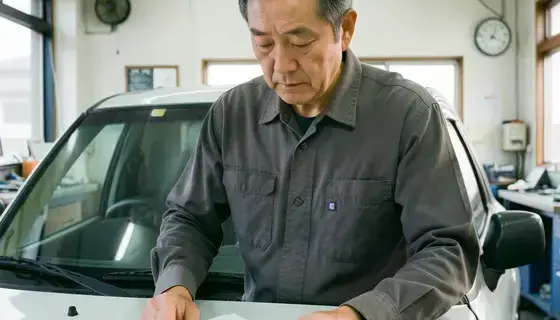 点検記録を確認するスタッフ
